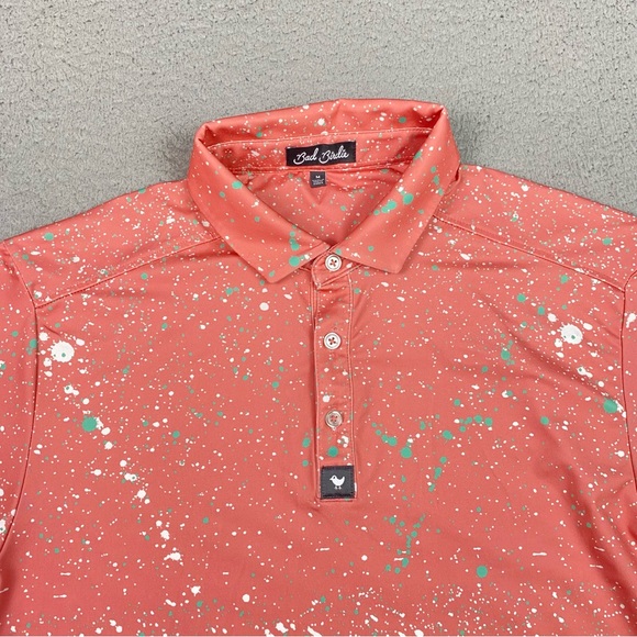 Bad Birdie Men's Size M Performance Stretch Short Sleeve Golf Polo Shirt Medium - Picture 4 of 8